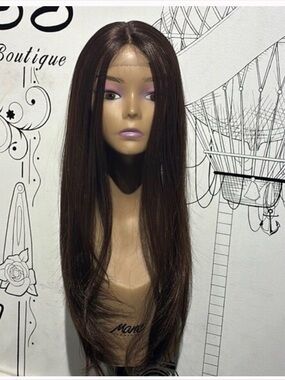 Straight Brown Swisslace Lacefront Wig